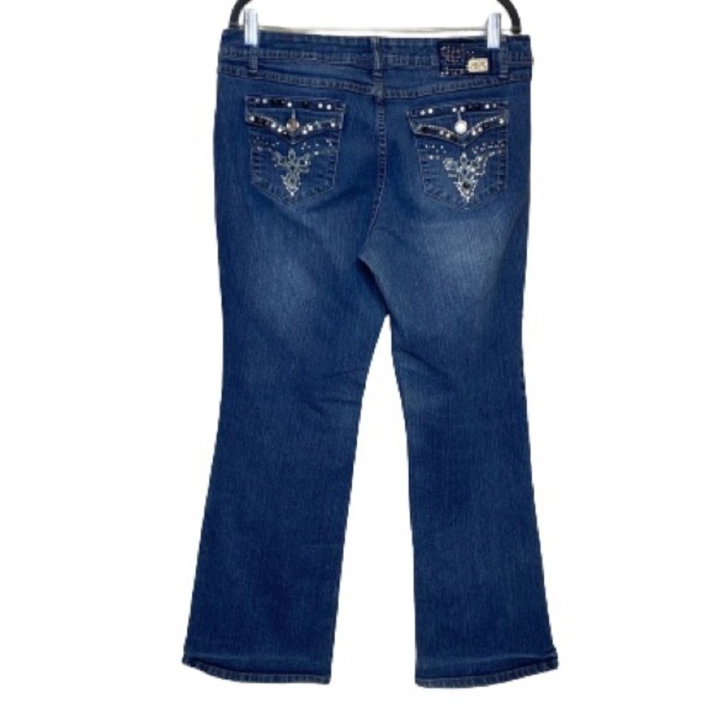 One5one mid rise bootcut rhinestone embellished jeans size 14